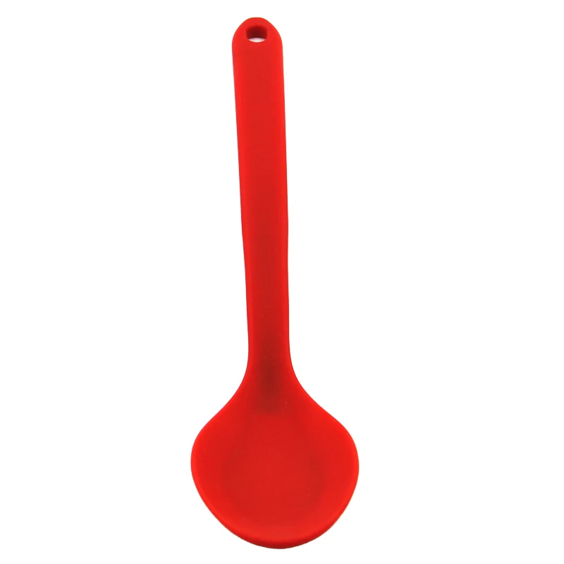 Kitchen Accessories Non Stick Silicone Soup Ladle One Piece Design Heat-Resistant Spoons