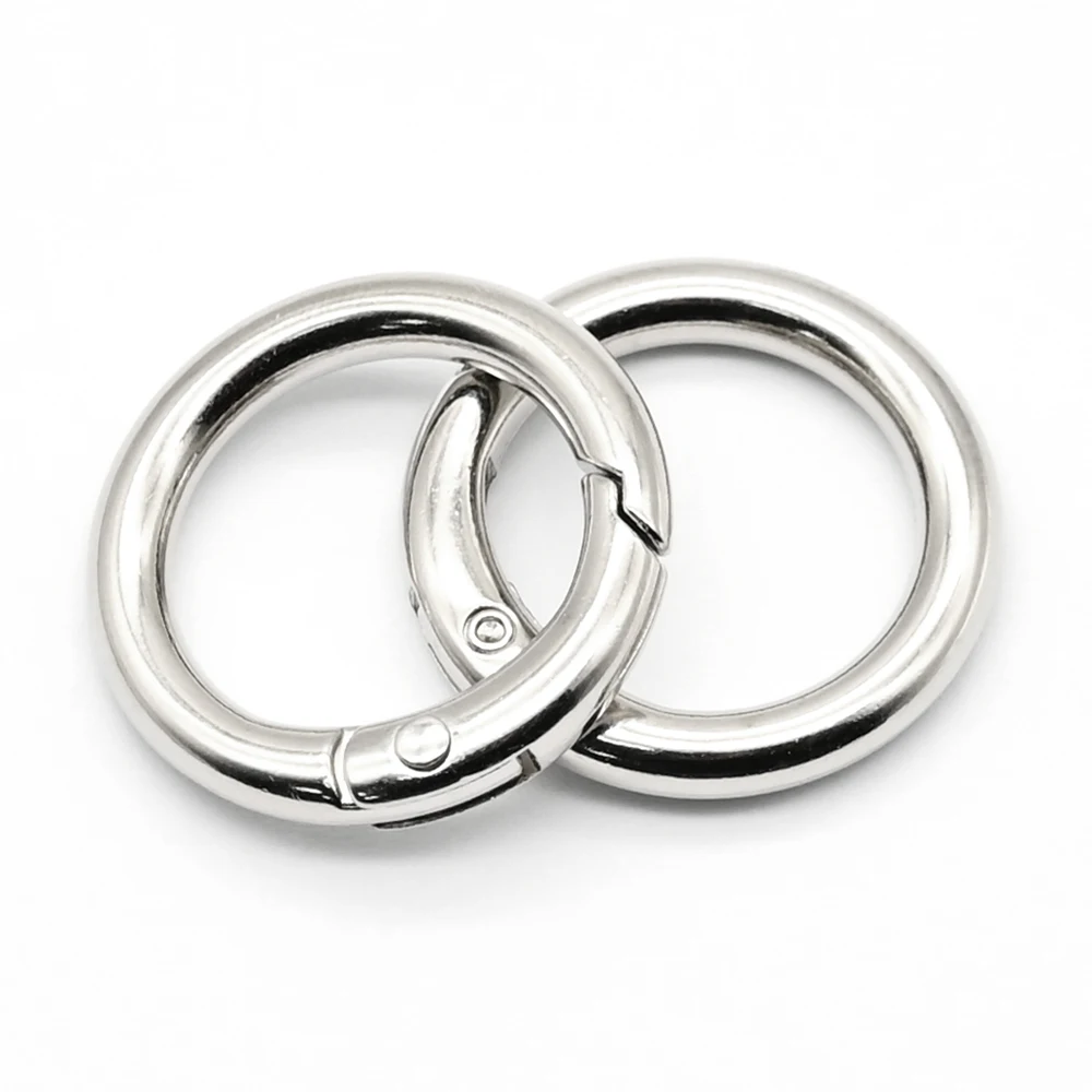 25mm Gate O Ring Round Carabiner Metal Key Snap Clip Trigger Spring Keyring Buckle