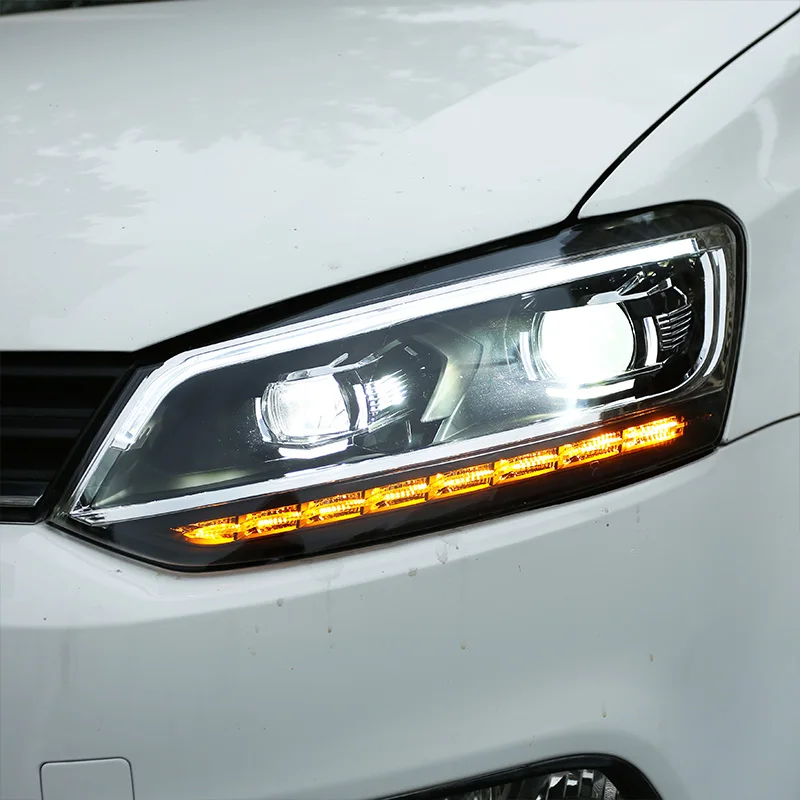 2 Pieces For VW POLO VENTO MK5  Headlight 2012-2018 Year With DRL Front Lamp Assembly Dynamic Turning Light