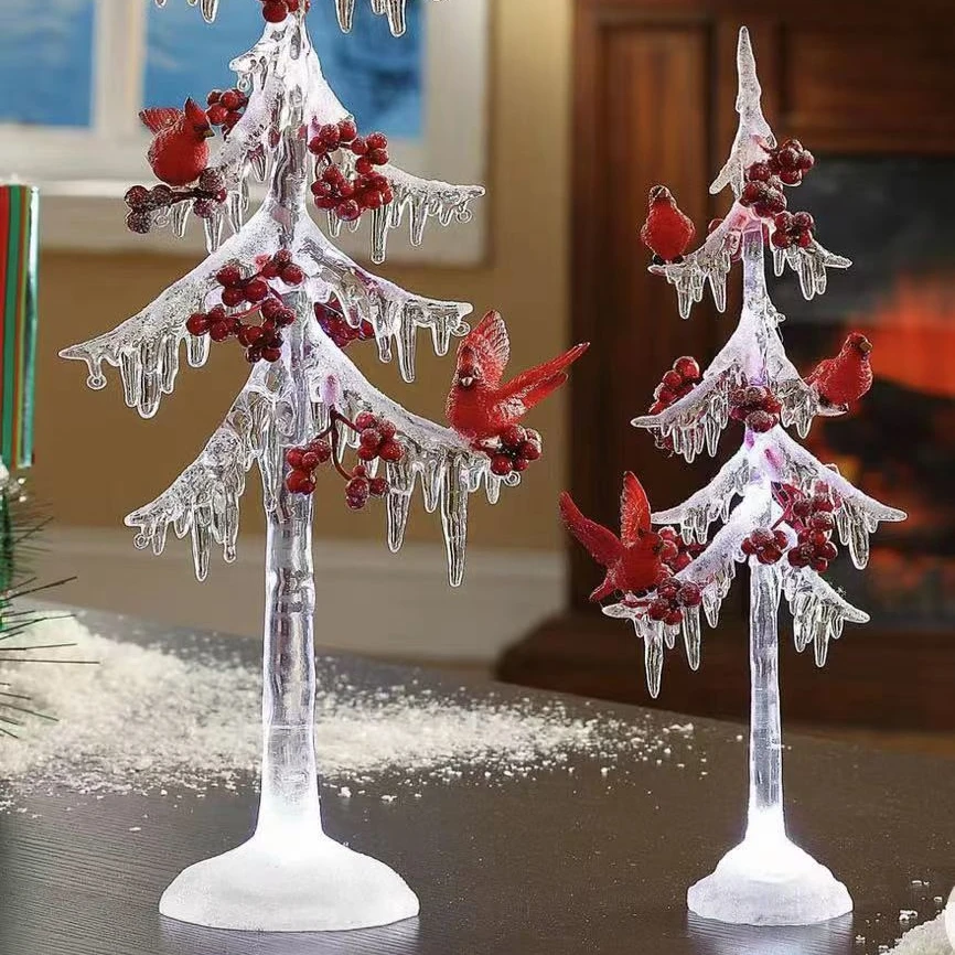 Настольная поделка винтажная Рождественская сосна звезда акриловая елка ручной работы для мини-елки