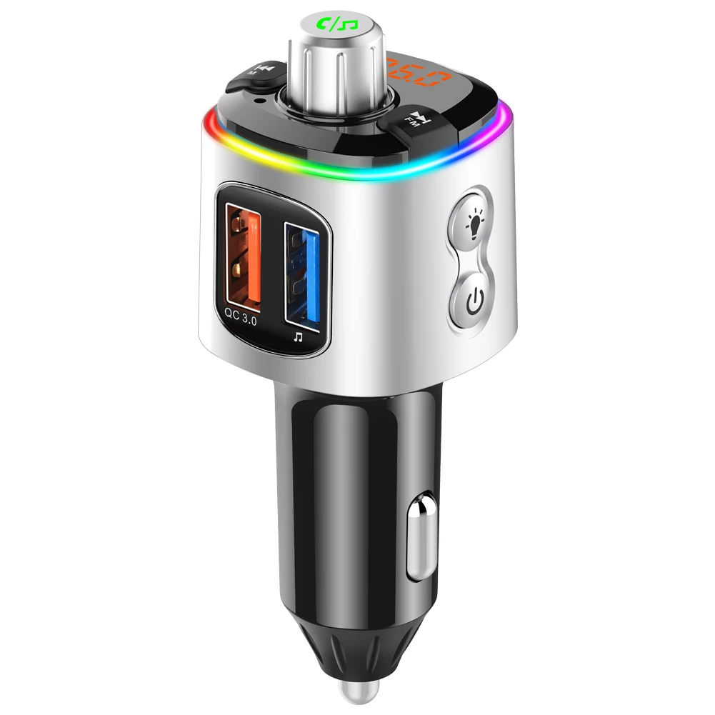 Popular  Car charger FM transmitter with multi function and colorful light BC58