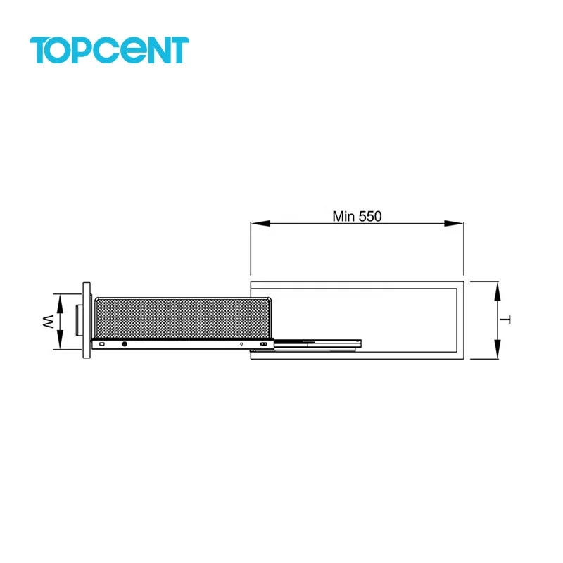 TOPCENT New Arrival side install spice basket kitchen drawer sliding basket cabinet