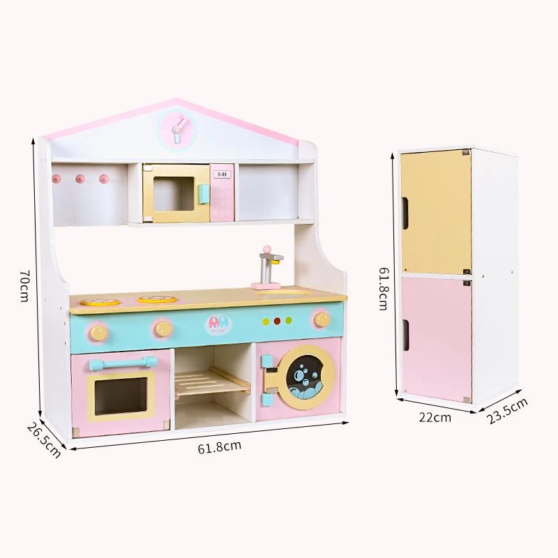 kids kitchen set washing machine microwave oven furniture toys wooden kitchen toys