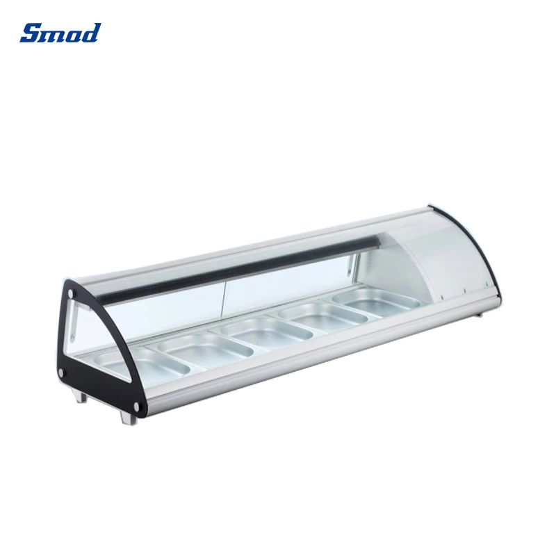Cooling Display Cabinet Sliding Glass Door Buffet Sushi Fridge Showcase