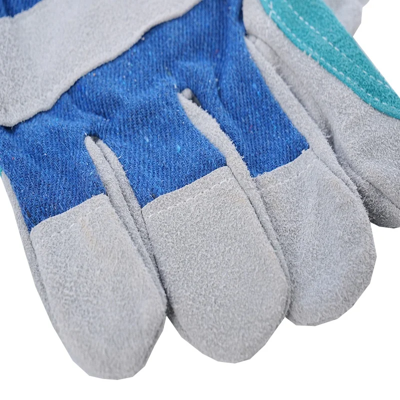 Double Reinforced Palm Leather WorK Gloves, Luvas guantes, Split cowhide leather gloves CE
