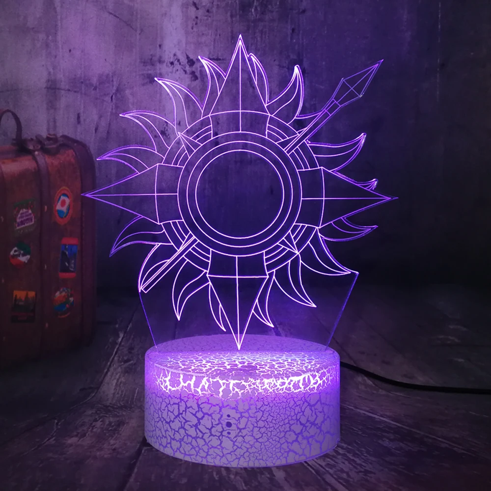 Movie Lovers Gift Illusion Lamp Game of Thrones House Martell A Song of Ice and Fire USB Touch Crack Base 3D LED Night Light