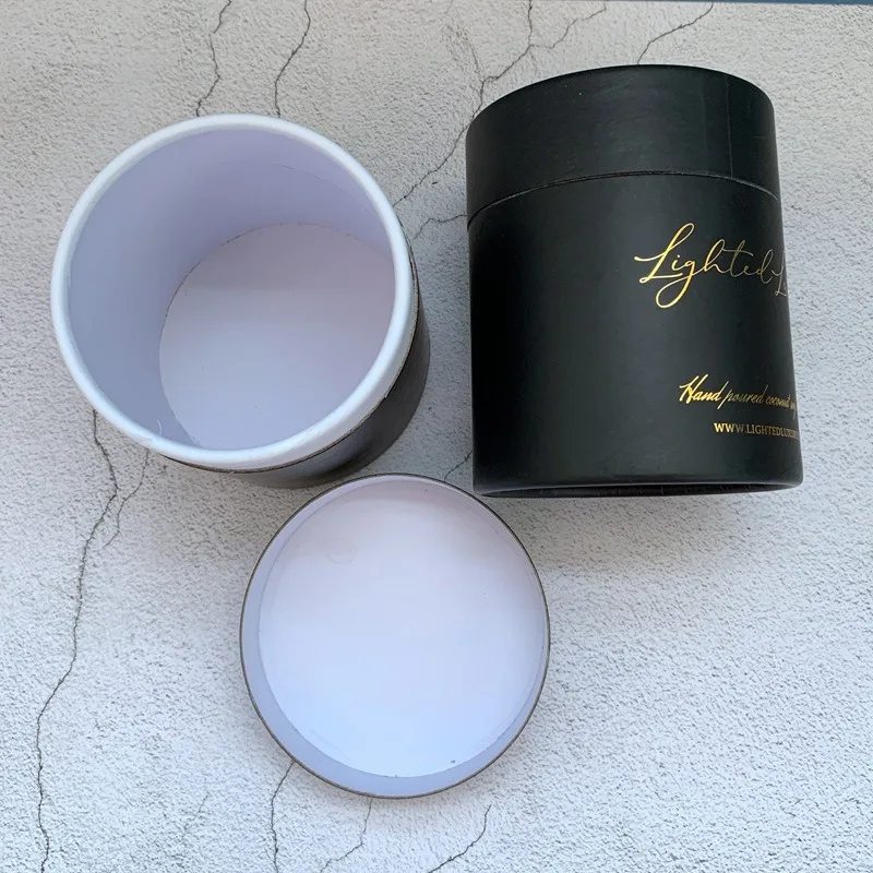 Custom Luxury Cardboard Packaging Box Paper Tube for Cylinder Candle Holders Gift