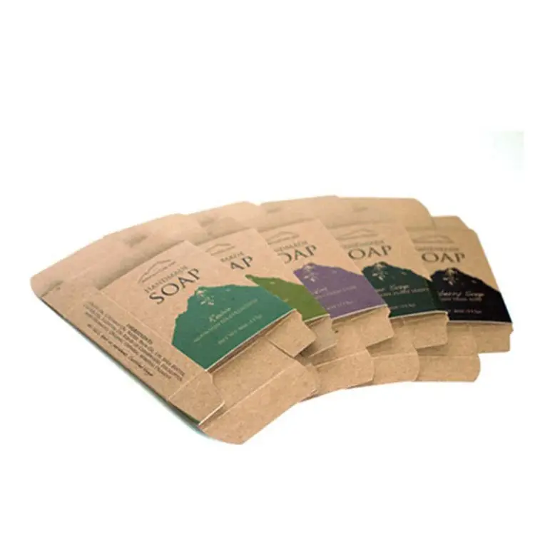 BSCI Chinese Factory Supply  Recycled Kraft Paper Boxes For Hand Made Craft Soap Package Box
