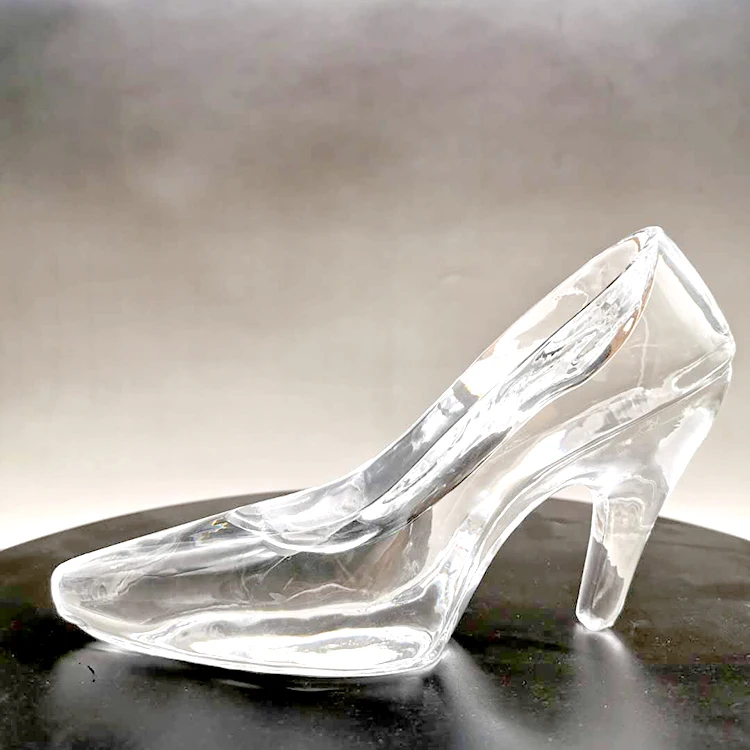 New Crystal Glass Shoes Princess High-heeled Shoes for Wedding Birthday Souvenir Home Decoration Romantic Gift
