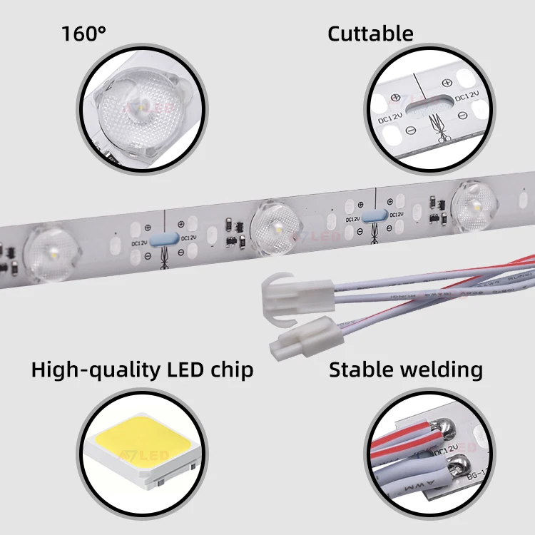 Hot 14 LED Meter SMD 3030 1m Rigid LED Light Bar for Lightbox Frames Backlit Fabric Constant Current 24V Input UL CE Certified