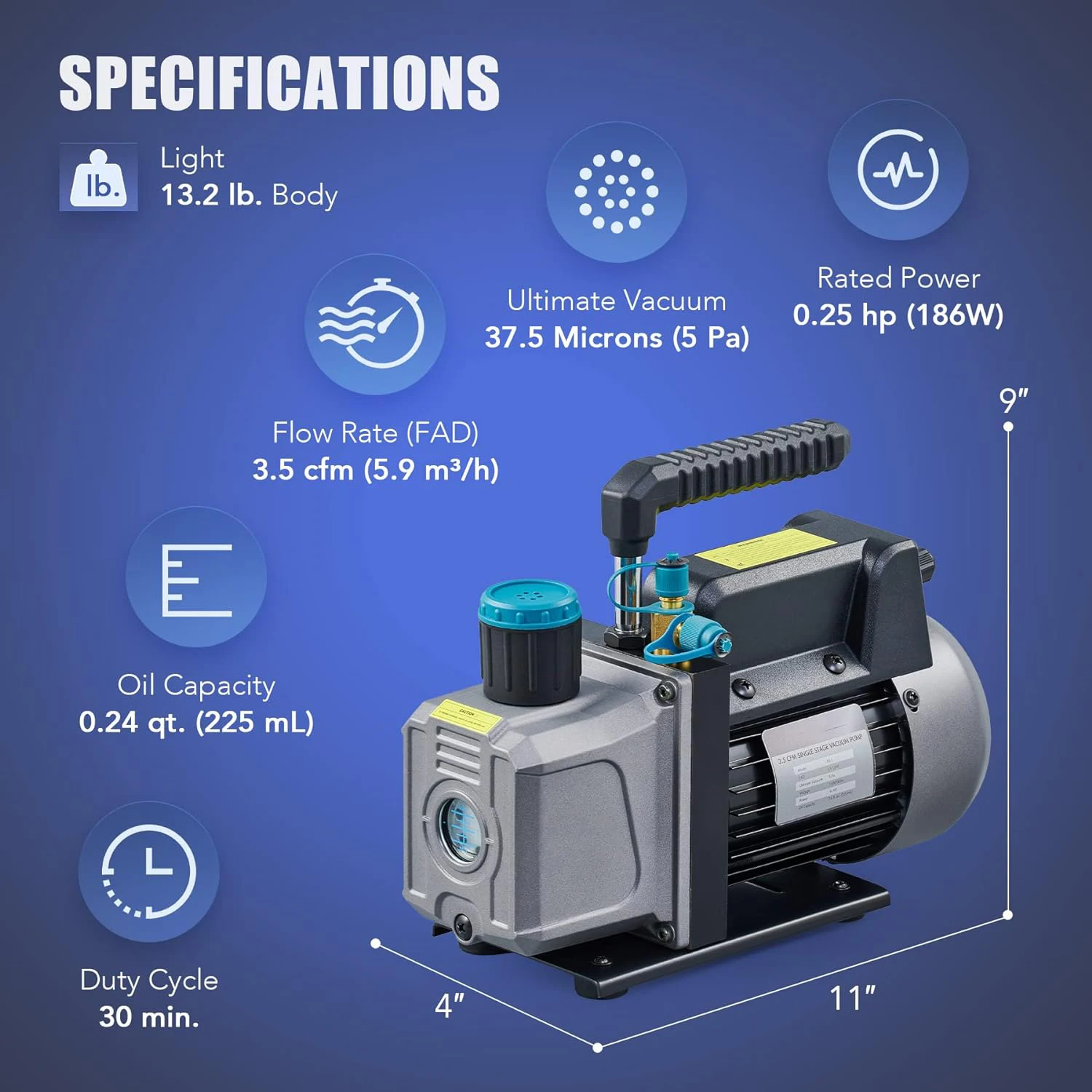 PBMT 4.5CFM 110V Vacuum Pump Kit include Vacuum Pump And Manifold Gauge Vacuum Pump Set