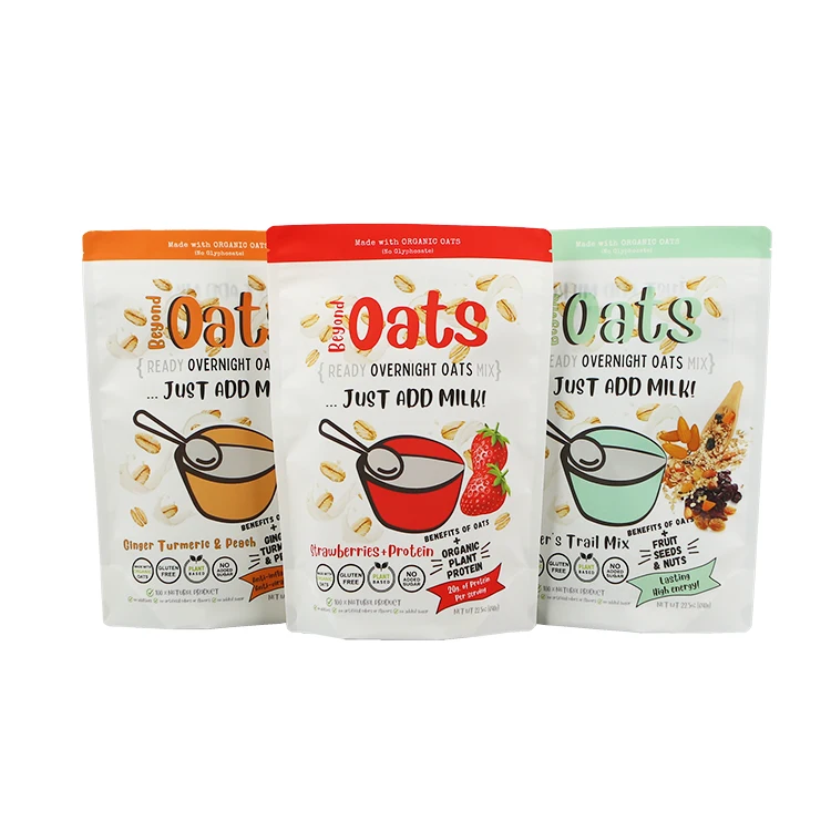 Digital Printing Custom Manufacturers Stand up Food Packaging Zipper Plastic Pouch Whey Protein Powder Bag with Zipper