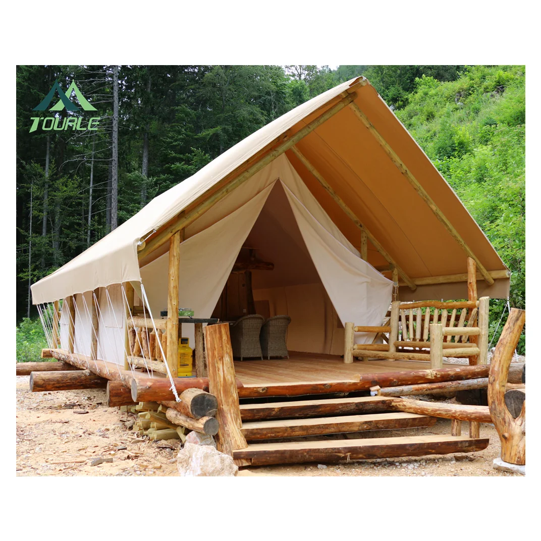 luxury outdoor safari tent wooden pole sunroom tent glamping for hotel