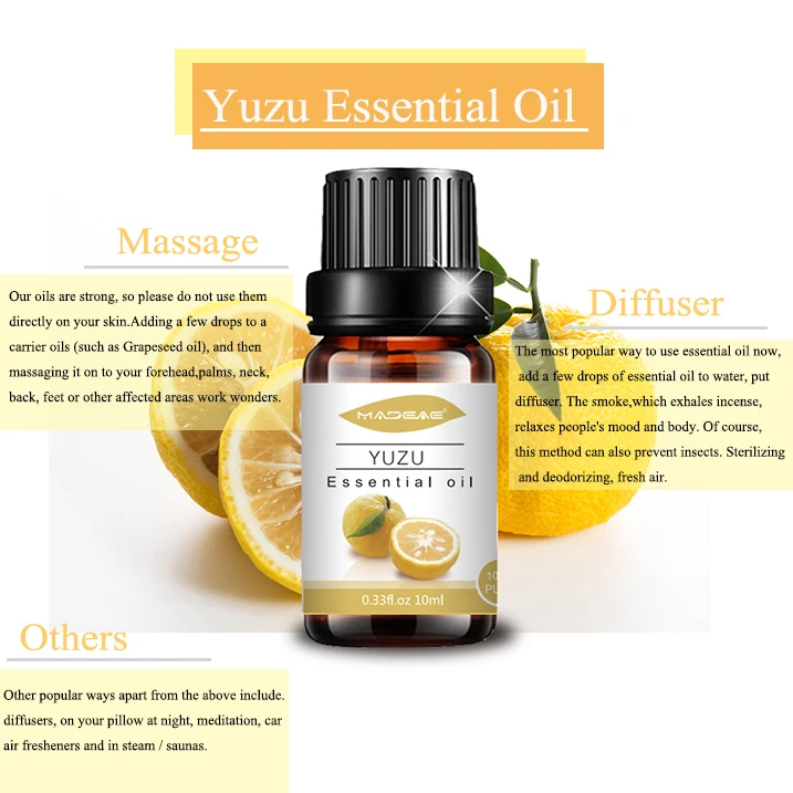 Bulk natural fruit essential oil organic japanese yuzu essential oil for perfume aromatherapy candle soap making