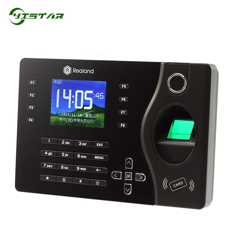 
Hot Sale Biometric Fingerprint Time Recording 125KHz RFID Card Time Attendance System A-C081 Realand Support P2P Cloud Service 