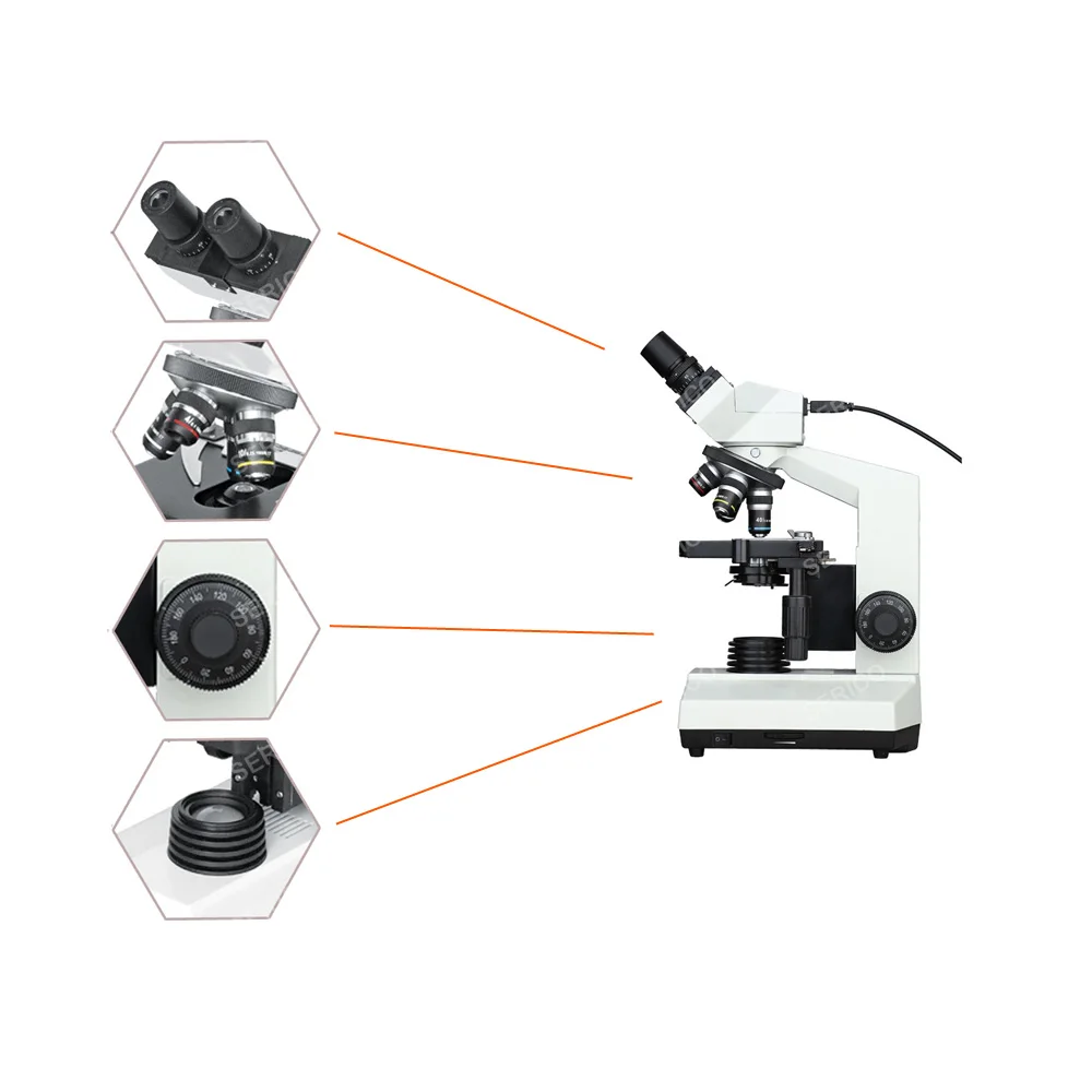 SERICO Laboratory Binocular Digital Video Biological Microscope  Model: DN-107T USB Output Teaching Use