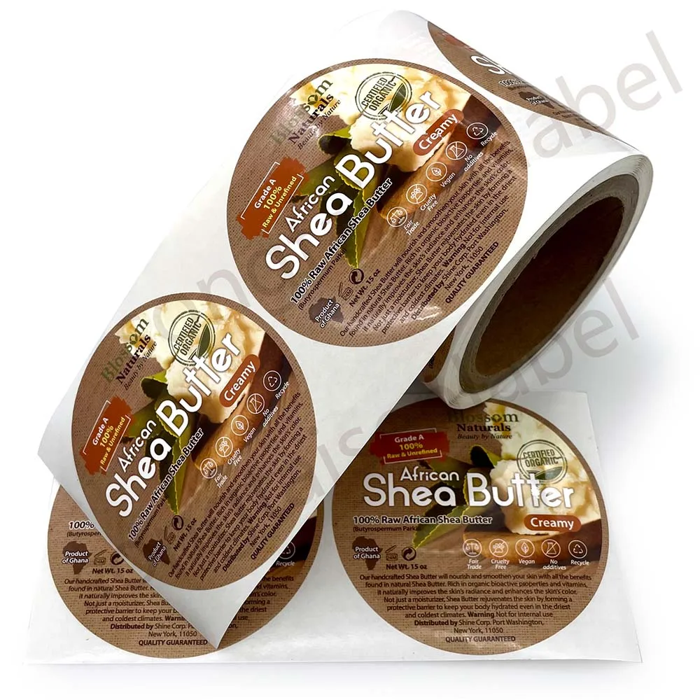 Customized Self Adhesive Packaging Roll Labels Vinyl Canned Frozen Food Label Stickers