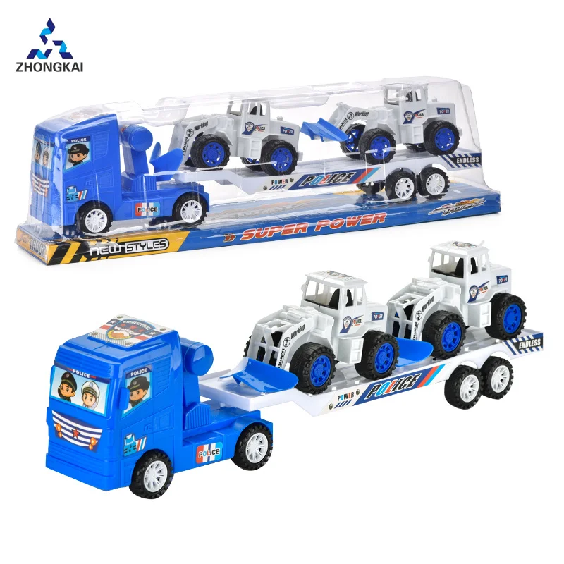 Newest Inertial Tractor Toys Double Way Driving Forward/Backward Flatbed Trailer Toys