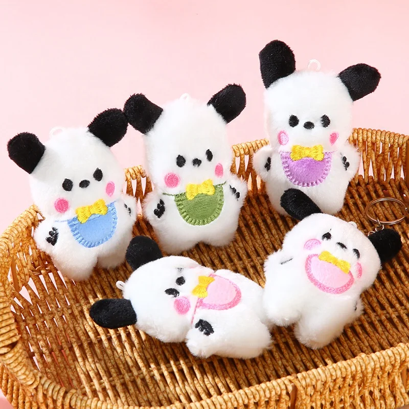 wholesale 10CM small puppy dog stuffed animal toy soft dog puppy plush toy with keychain