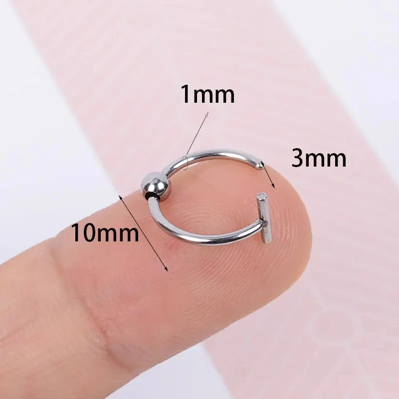 Creative Design Popular Personality Piercing Ring Without Hole Lip Ring Titanium Stainless Steel Fake Lip Nose Stud Ring