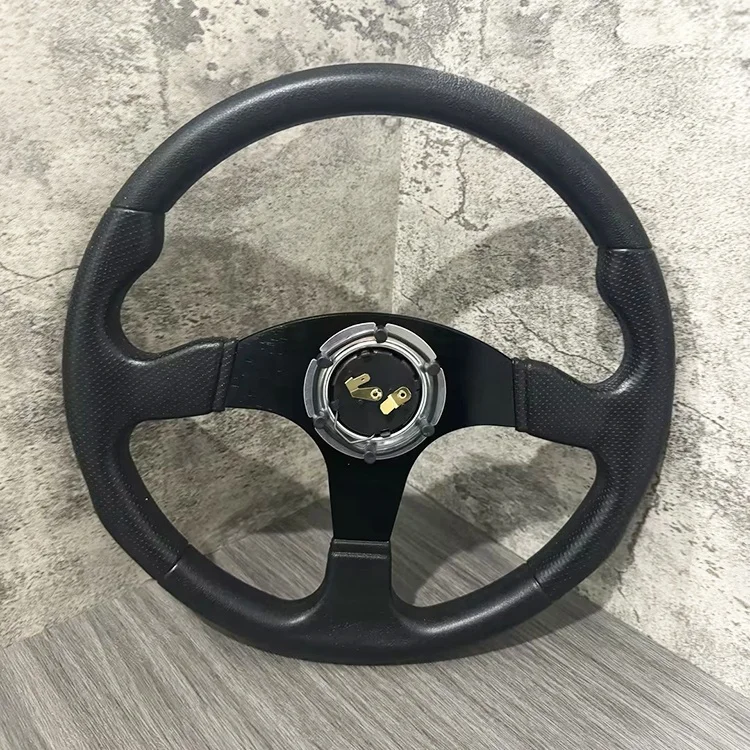 14inch 350mm PU Leather Car Racing Steering Wheel Aluminum Alloy Deep Corn Dish Sport Drifting Steering Wheels