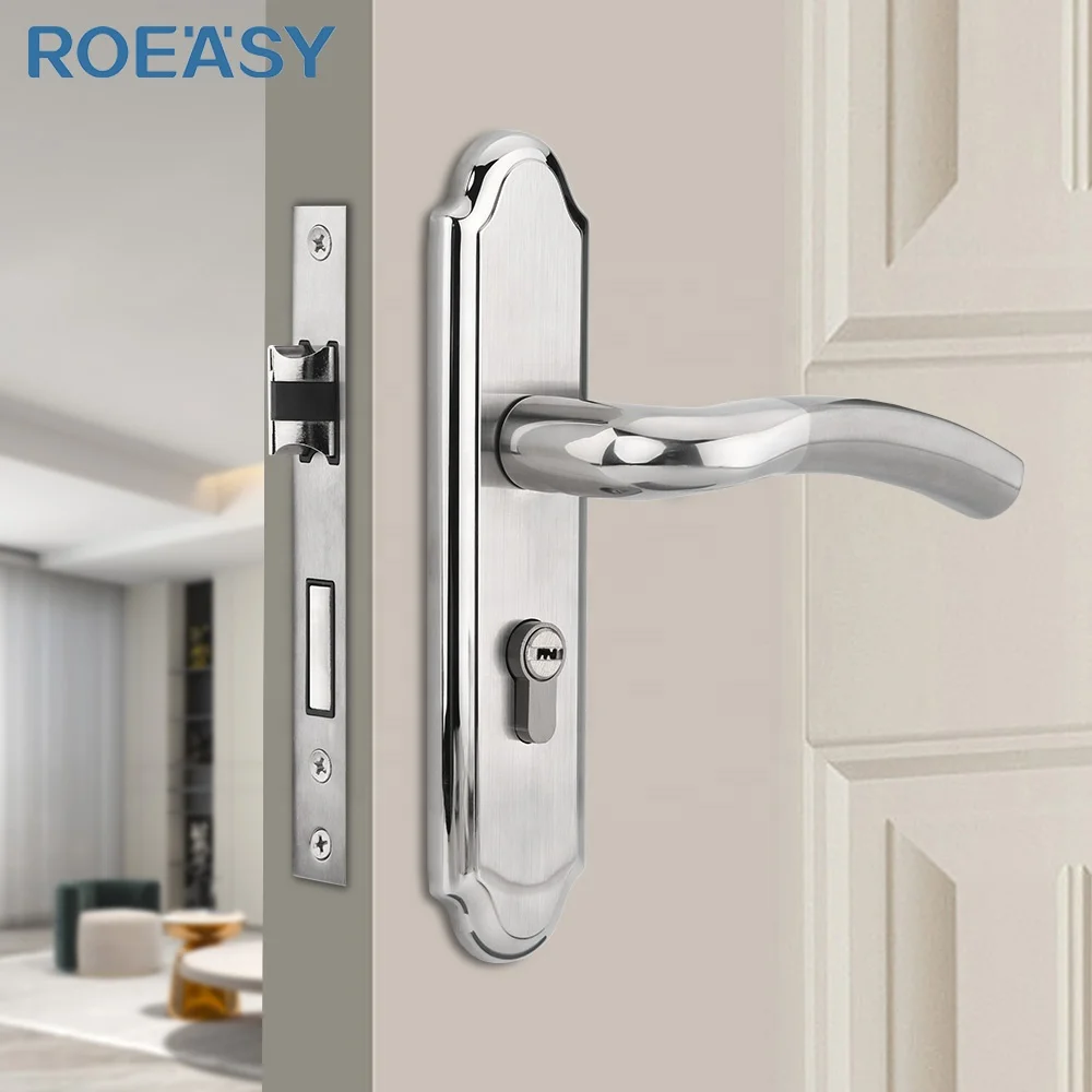 ROEASY door handle lock set china wholesale door lock body cylinder modern mortise door lock cylinder with computer keys