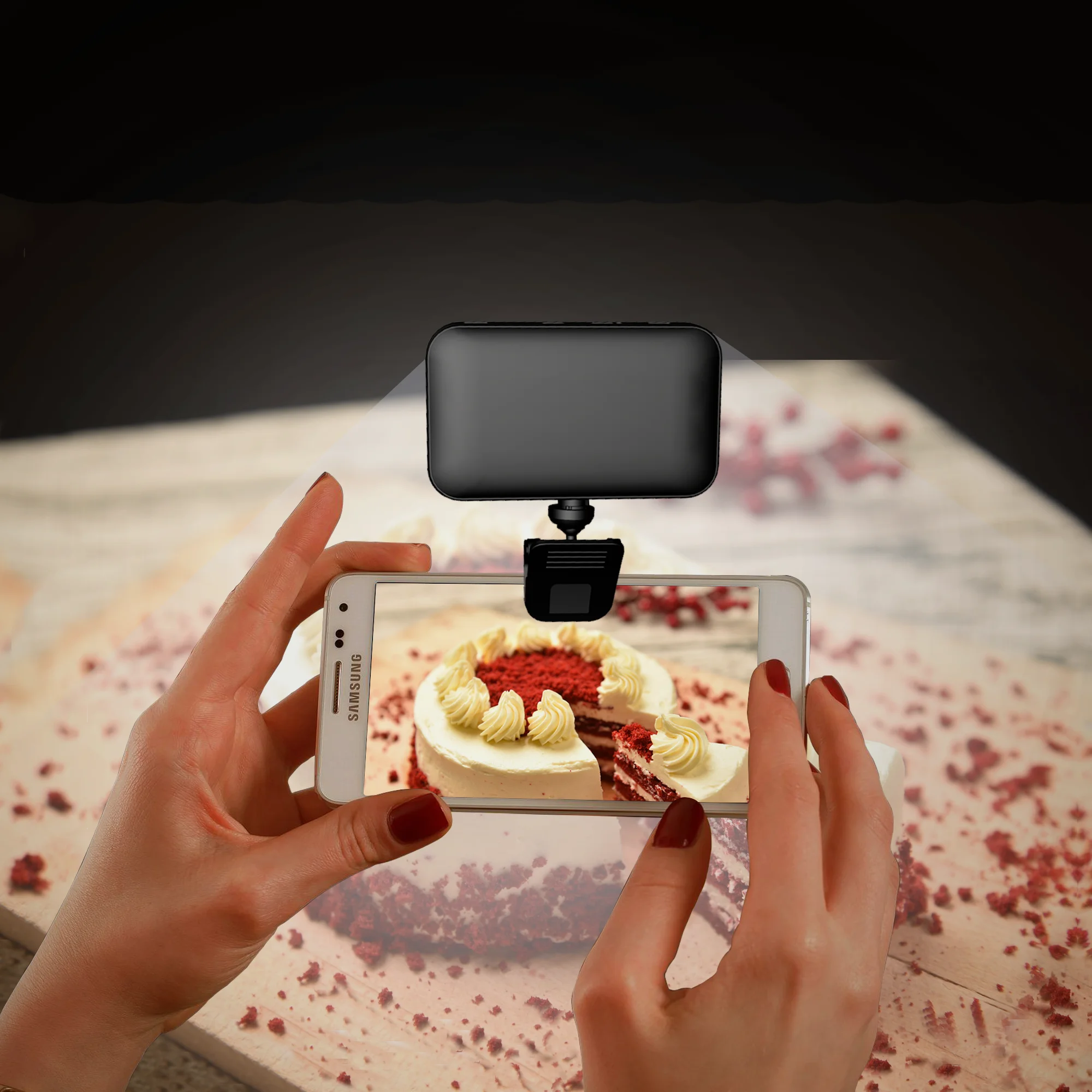 Streaming Photography Vlogging Conference Lighting Kit Dimmable & Rechargeable Phone Clip On Ring Light For Phone