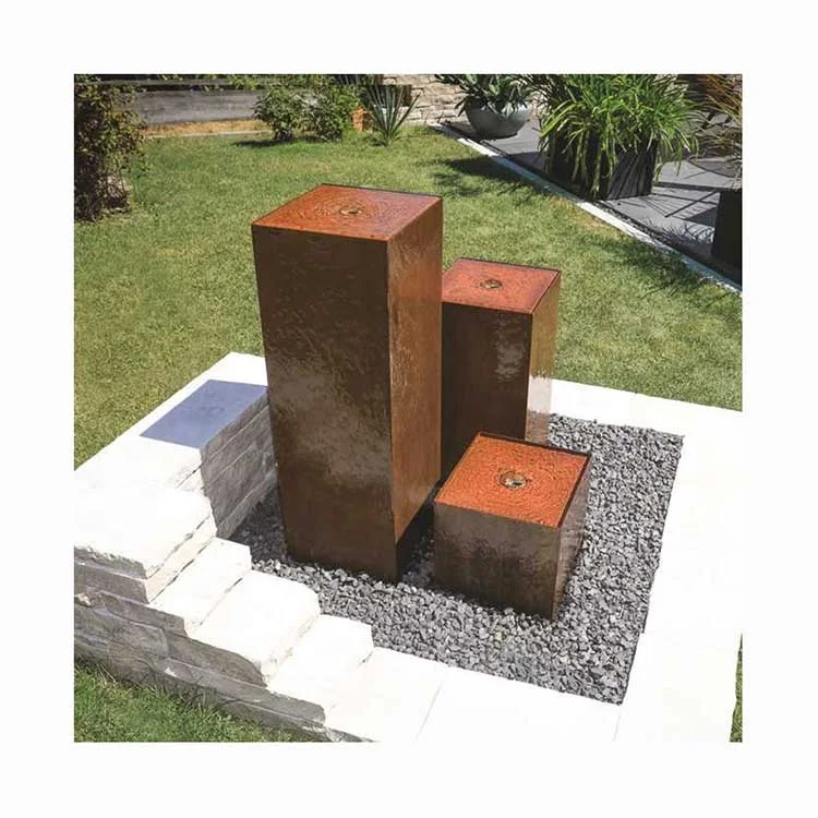 Garden Landscape Home Fountain Corten Steel Waterfall Water Fountain For Home Garden Landscape