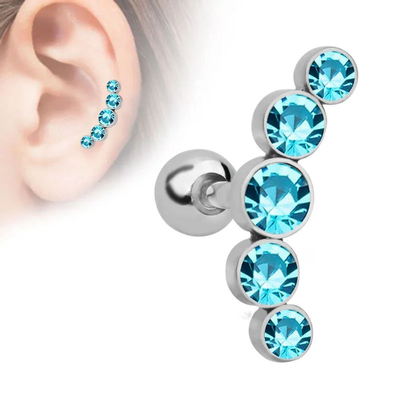 16gauge Steel Ear Tragus Cartilage Piercing Crystal Conch Earrings Barbell Piercing Ear Stud Helix Sexy Jewelry