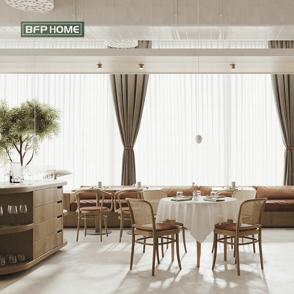 BFP Home Restaurant Modern Design Coffee Table Set Dinning Table Furniture Wood Restaurant Furniture For Project