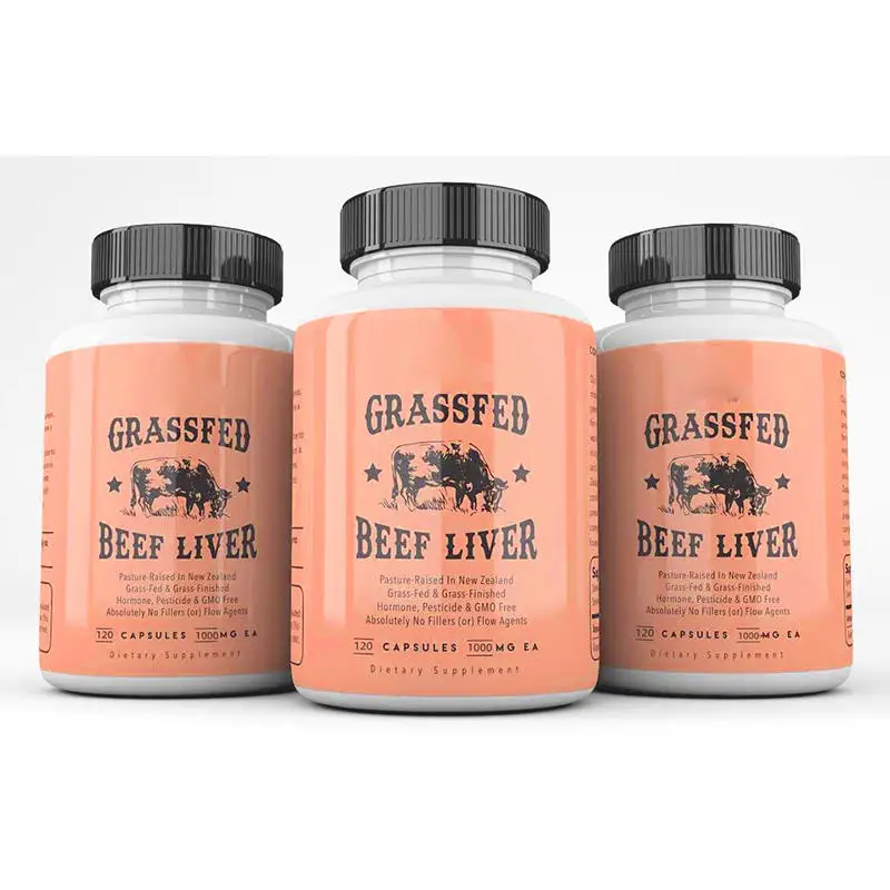 Skin And Hair Beef Liver Capsules Supplement Natural Iron Vitamin A B12 For Energy