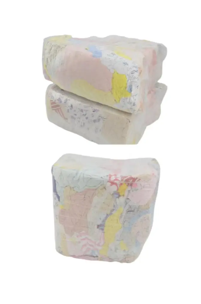 High Absorption Industrial Cleaning Cloth Rags Light Color Recycled Cotton T-Shirt Rags Strong Used for Cleaning