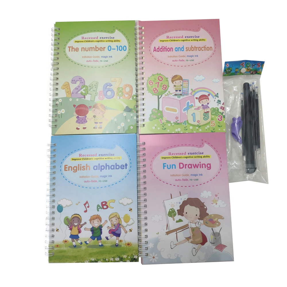 English Edition Handwriting Sank Reusable Magic Practice Copybook With Various Styles