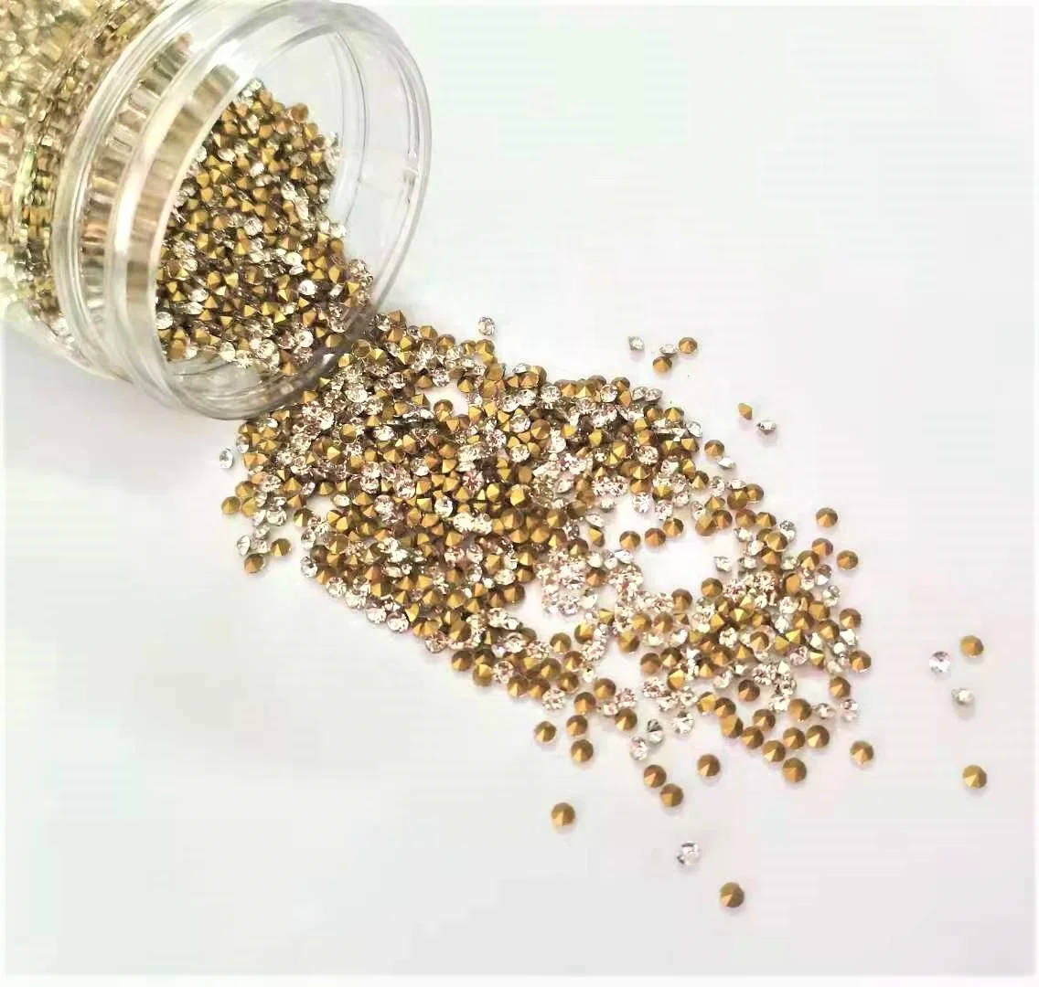 Wholesale SS10 Best quality gold foiled point back MC crystal chaton rhinestones