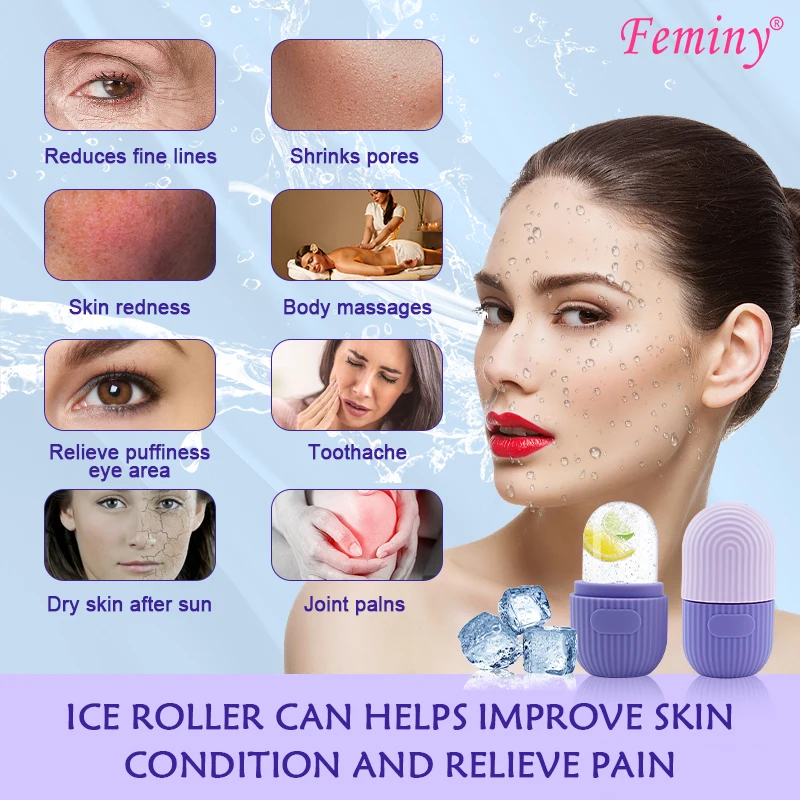 Wholesale Skin Care Tool Ice Face Roller Massager With Carry Case Freeze Ice Roller For Face And Eye