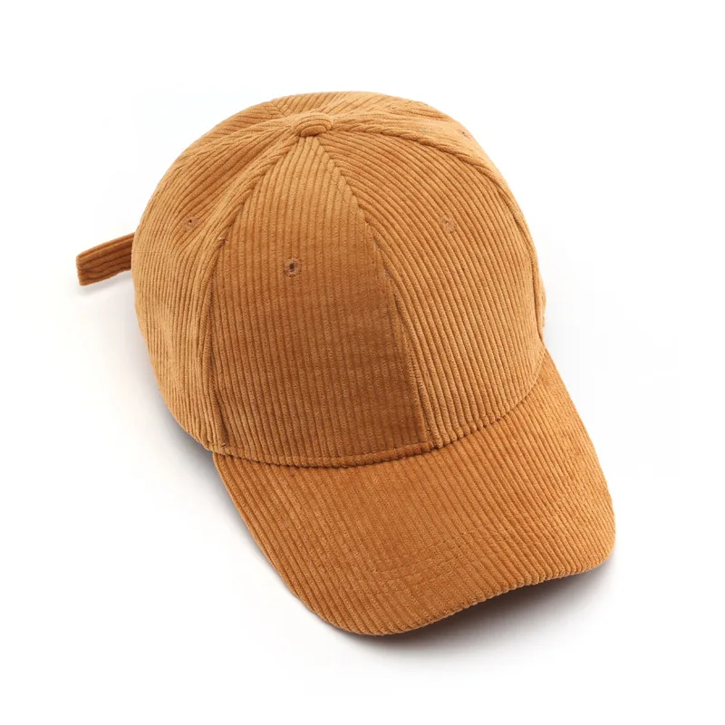 HOT SALE unisex 6 panel vintage structured corduroy baseball hat autumn winter colorful sport cap