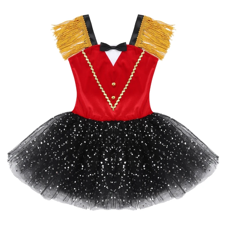 Halloween Circus Ringmaster Costume Dancewear Sleeveless Tassel Bowtie Costume Cosplay Costume