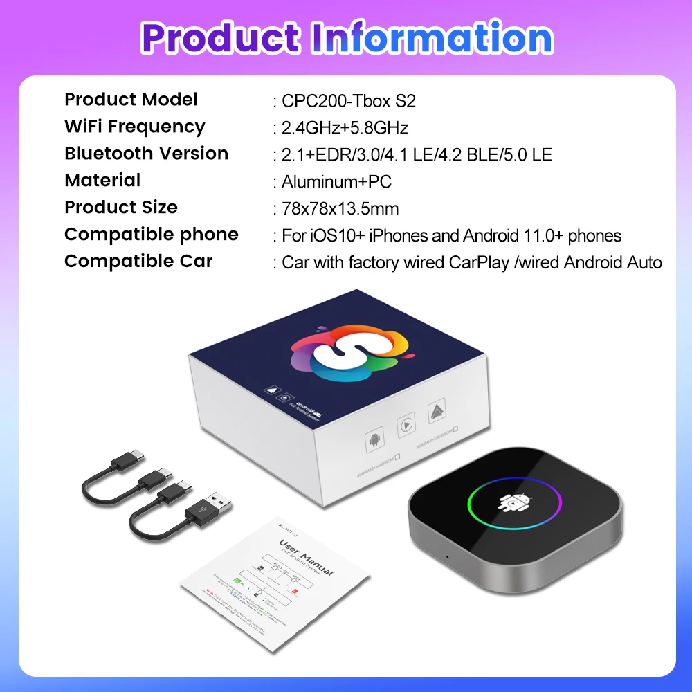 New Arrival Carlinkit 4G+64GB Android 13 System carplay module mini radio car android auto wireless carplay for Youtobe Netflix