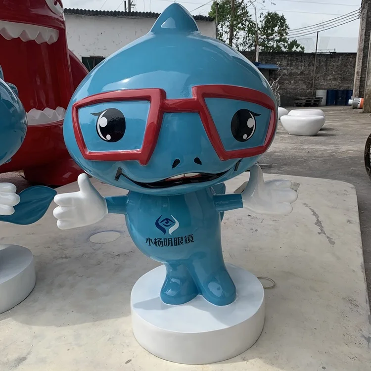 Fiberglass glasses cartoon An optical store greeting dragon cartoon Resin crafts custom factory  Outdoor animal model landscape