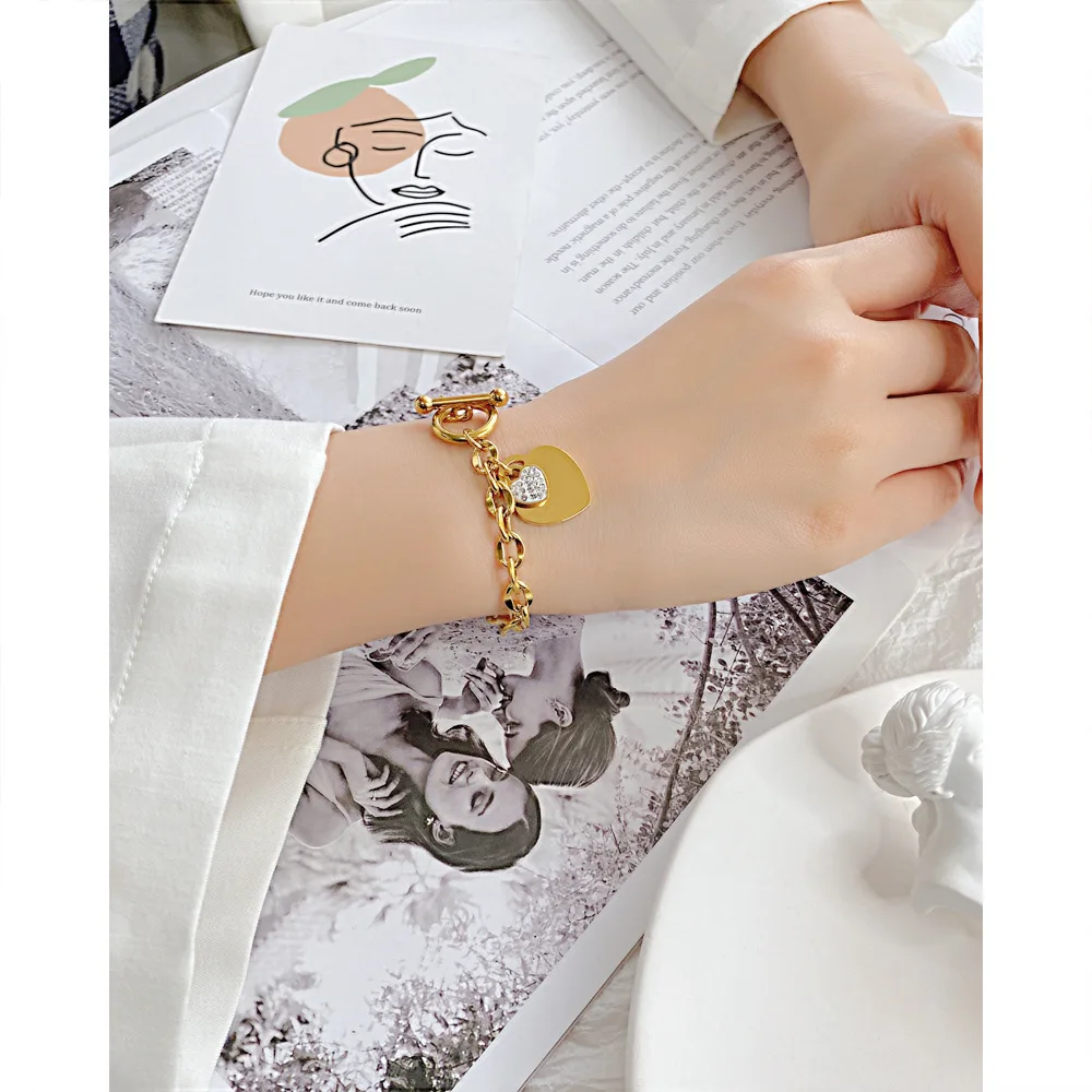 Wholesale European American Fashion Jewelry Women High-End OT Buckle Stainless Steel Bracelet Bracelet Fashion Jewelry