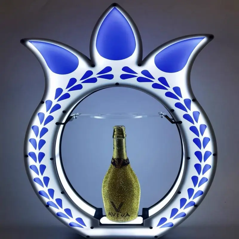 Custom Acrylic Wine Rack Temperature Flask Thermos Bar Lighted Shelf LED Bottle Display-New Creative Product Christmas Occasions