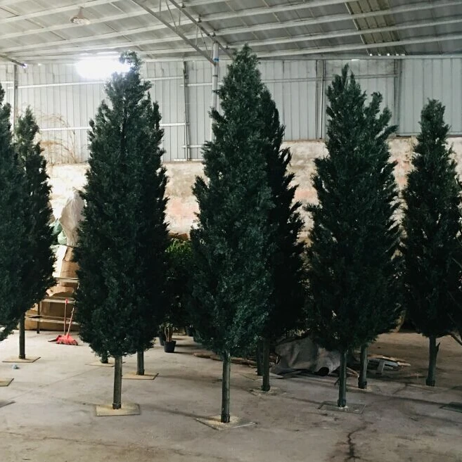 Hot Sell Indoor Outdoor Garden Decorative faux Evergreen Plant Artificial Green Cedar Cypress Tree