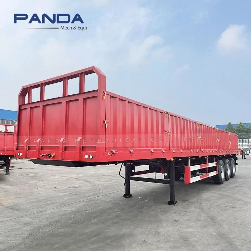 Triaxle 60 Tone Dropside Boards Trailer Side Wall Fence Truck Trailers Sidewall Semitrailer Steel Panda Semi-trailer 40-60T
