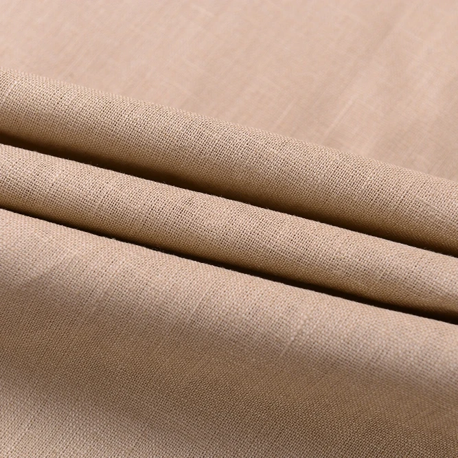 2022 HOT Product 55% Linen And 45% Cotton Mix Plain Dyed Custom Color Fabric For Fashionable Suit Density 44*38 Yarn 8*8