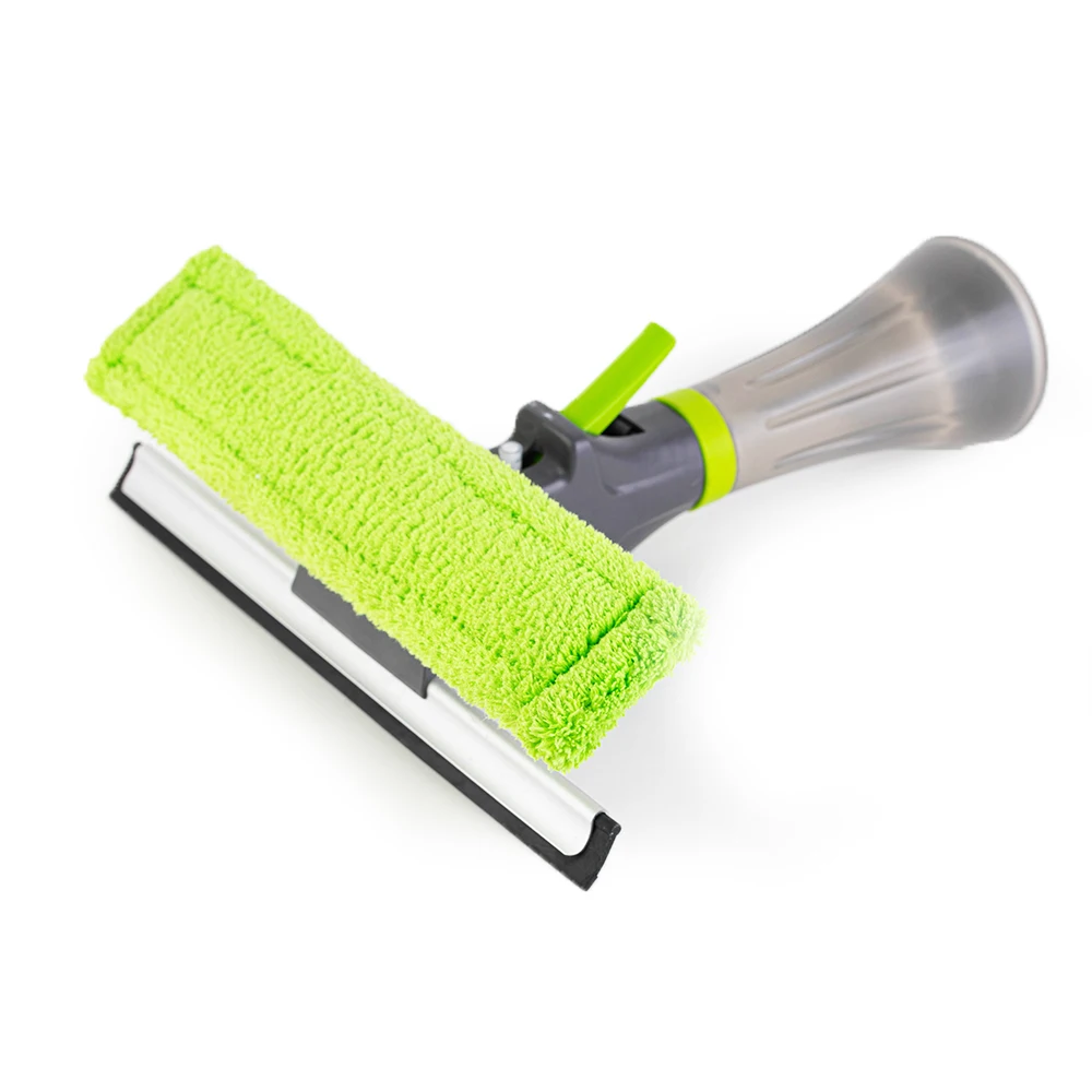Double Sided Microfiber Wiper Glass Cleaning Squeegee, Spraying Window Brush
