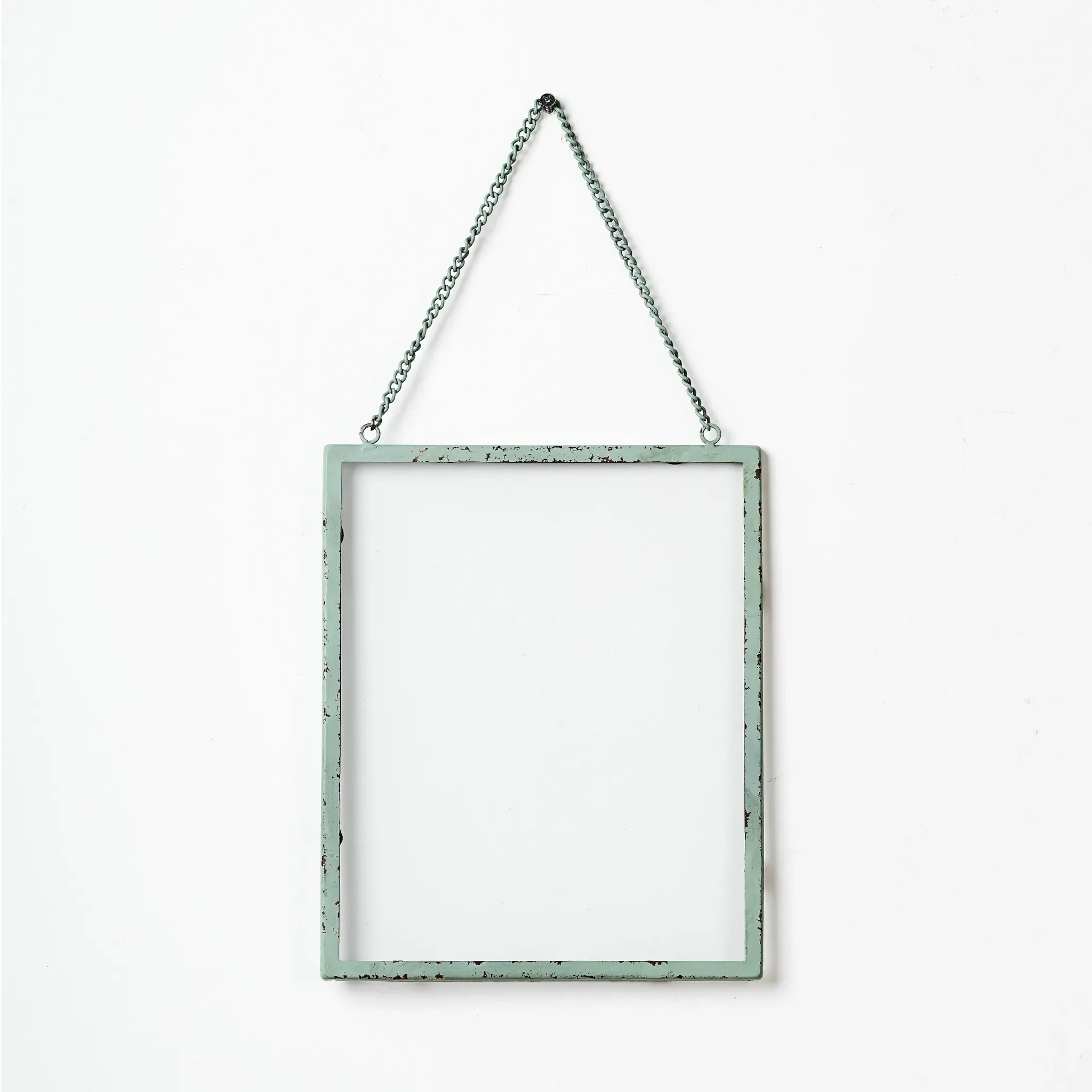 Nordic Style Creative Retro Rectangle Iron Diy Plant Specimens Metal Glass Hanging Photo Frame For Home Decor
