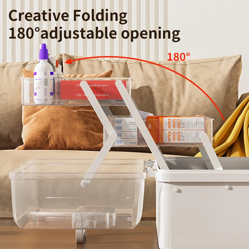 Large Multifunction Multi-layer Plastic Medical Storage Case First Aid Kit Medicine Box With Handle