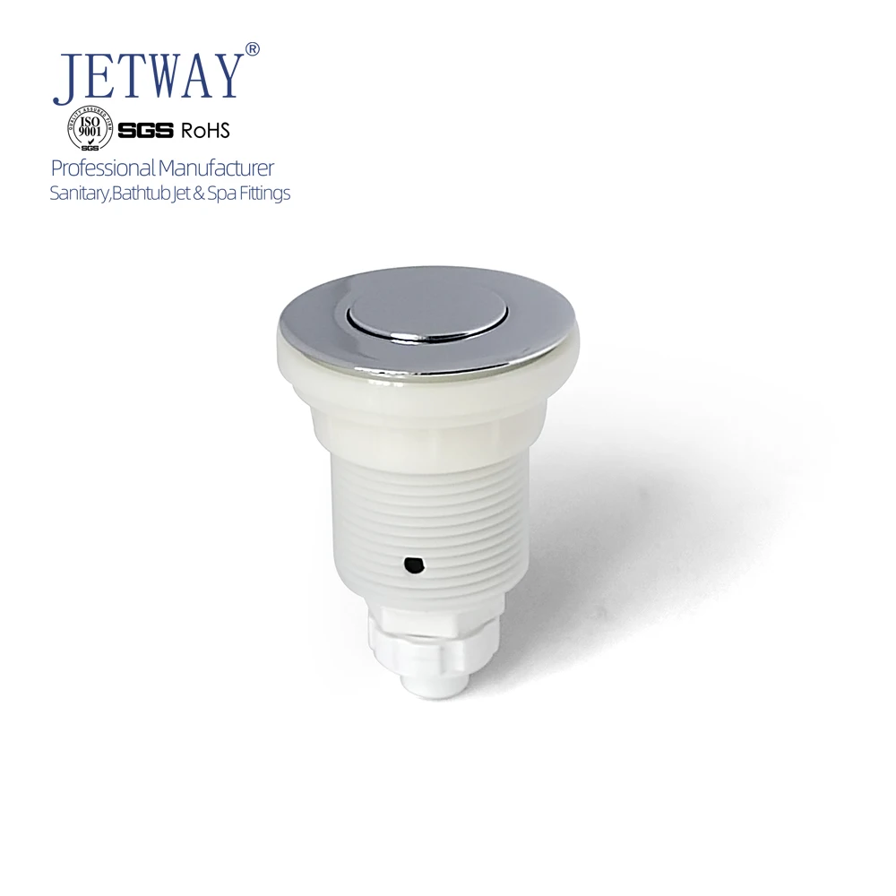 Factory Supply Jetway Fitting PR-B10 ABS Chromed Air On-off 3*6MM bathtub whirlpool accessories LUOHE GLOBAL sanitary