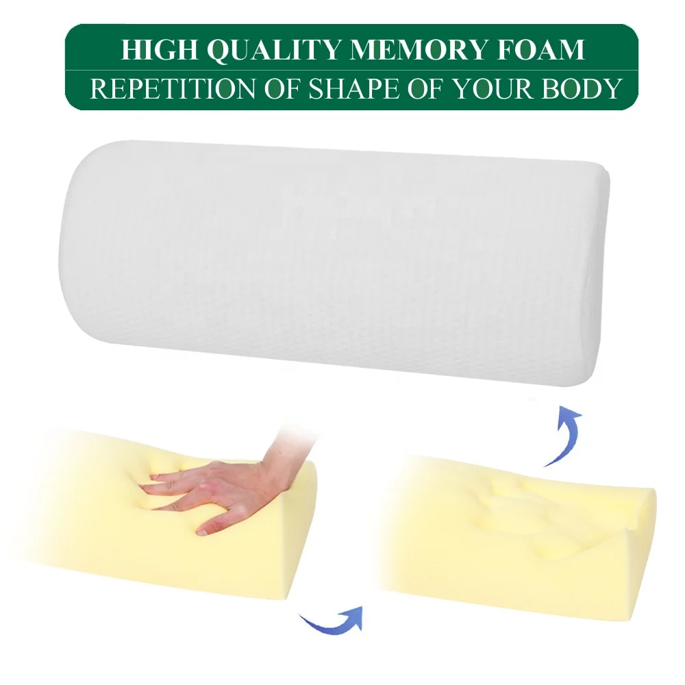 
Strong Support Bolster Pillow Under Knee Leg Neck Lumbar Pillow Pain Relief Memory Foam Under Desk Footrest Cushion 
