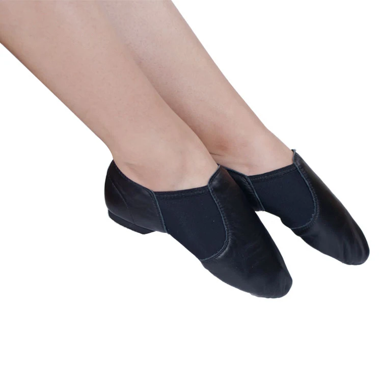 In-stock ready to ship popular handmade men black leather jazz dance shoes